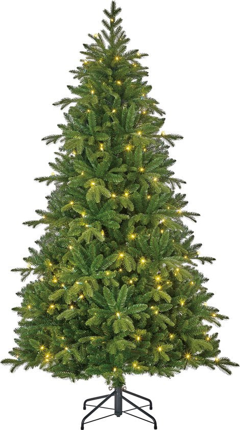 Black Box Trees Brampton Artificial Christmas Tree Slim with LED Lights - H215 x Ø125 cm - Vert