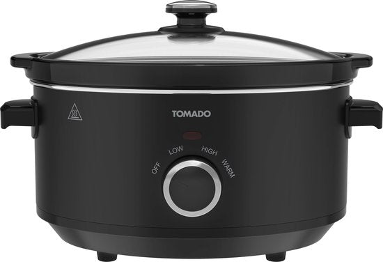 Tomado TSC3501B - Mijoteuse - 3,5 litres - Cuve intérieure en céramique - 3 niveaux de chaleur - Fonction maintien au chaud - Sans PFAS - Noir