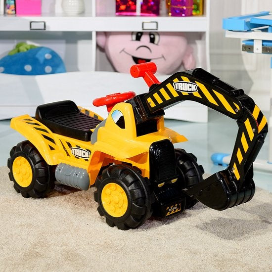 Siège de pelleteuse avec rangement intégré Pelleteuse pour enfants avec klaxon, pierre et casque inclus Sandbagger 89 x 44.5 x 30.5cm