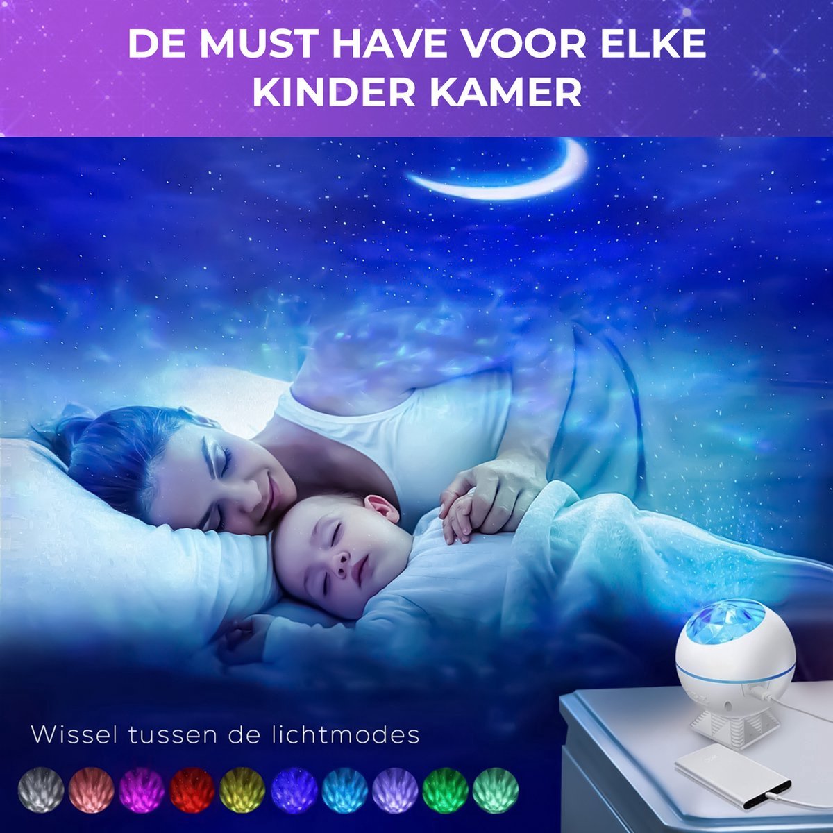 MostEssential Premium Star Projector - Bluetooth 5.0 - USB - 3000 lm - Blanc