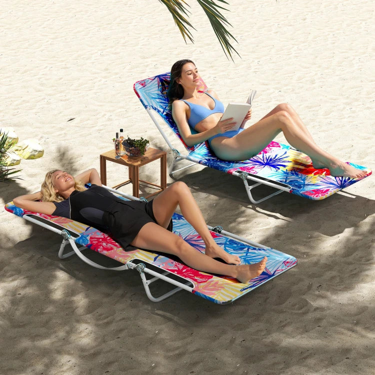Chaises longues Coast - Lot de 2 - 5 positions - Oxford - 150 kg