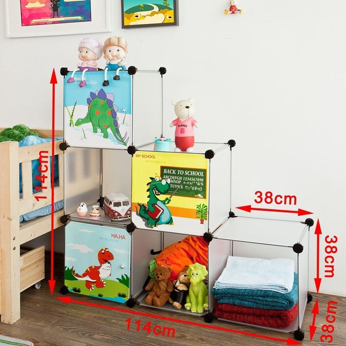 SoBuy Bibliothèque pour enfants - Étagère pour livres et jouets - 6 cases - 38 x 38 x 38 cm