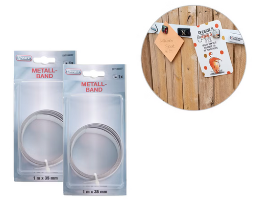 Connex Ruban métallique auto-adhésif 2 pièces - 1 mètre x 35 millimètres - Solide et durable Argent