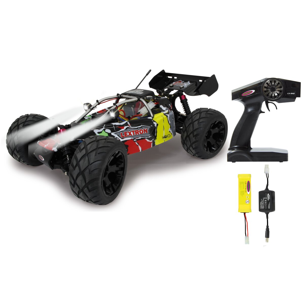 Jamara Lextron Desertbuggy 4WD - 1:10 - 35 km/h - Gris - Avec LED et batterie NiMh