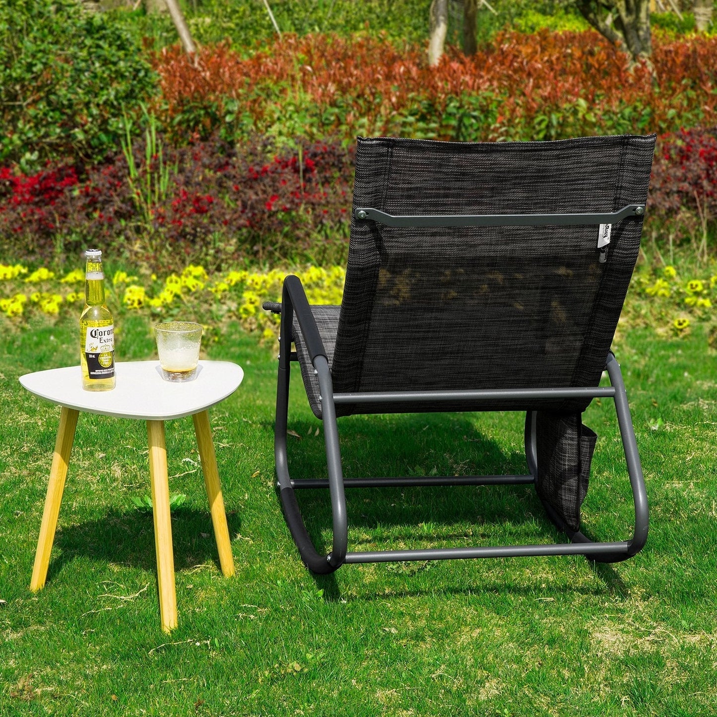 Fauteuil à Bascule SoBuy, OGS47-MS, 143 x 57 x 85 cm, Noir