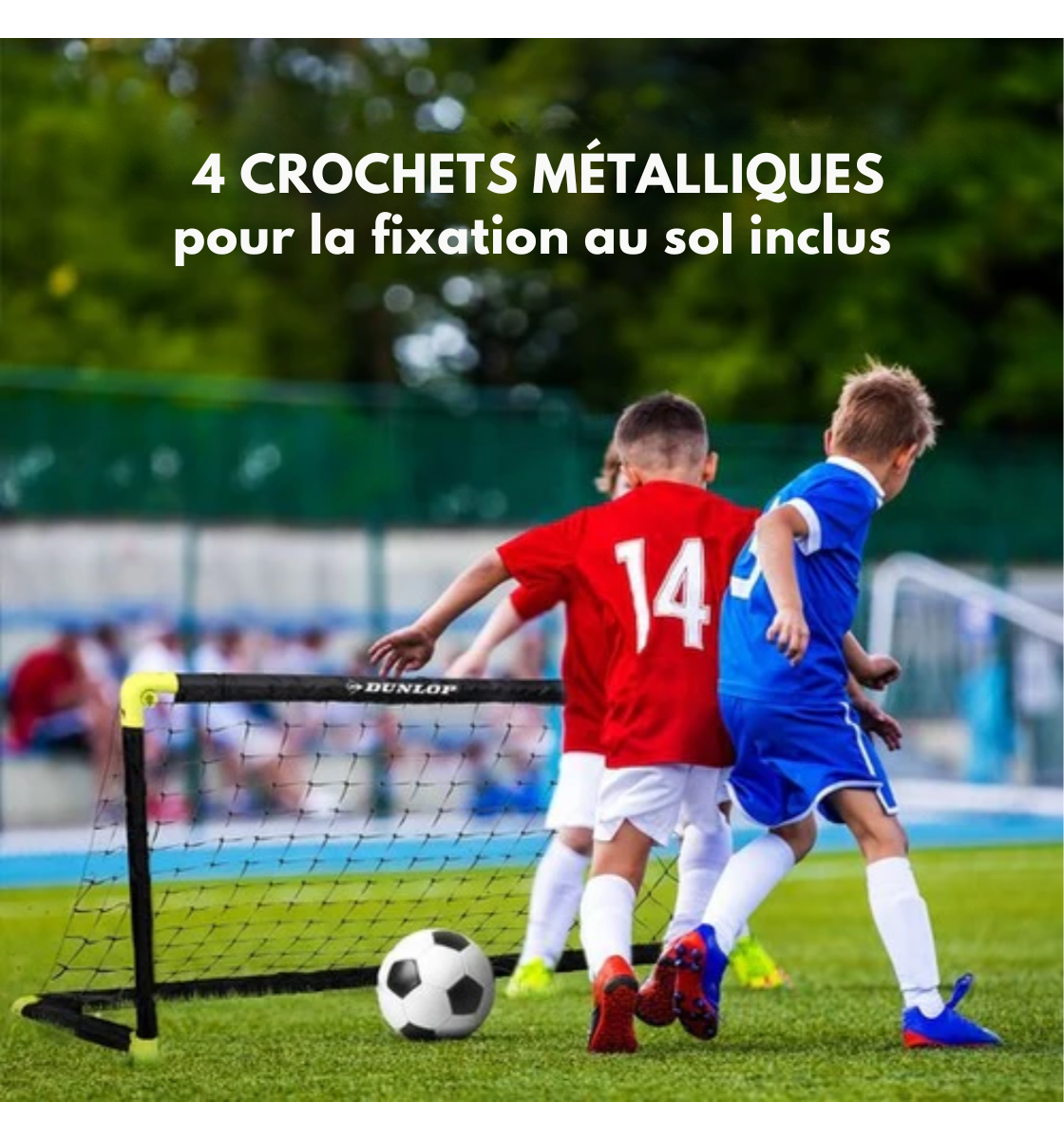 But de football - Dunlop - 90 x 59 x 61cm - Pliable - Plastique - noir/jaune