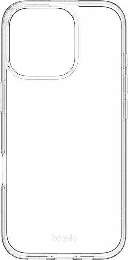 BeHello Case iPhone 16 Pro - Coque fine en gel - Coque flexible en plastique écologique pour iPhone 16 Pro - Transparent