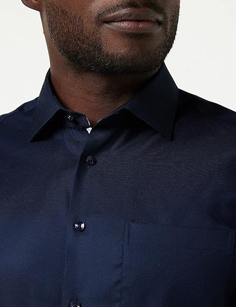 Seidensticker - 665 Chemise de travail SF Spread Kent Patch12 - taille L - Bleu foncé
