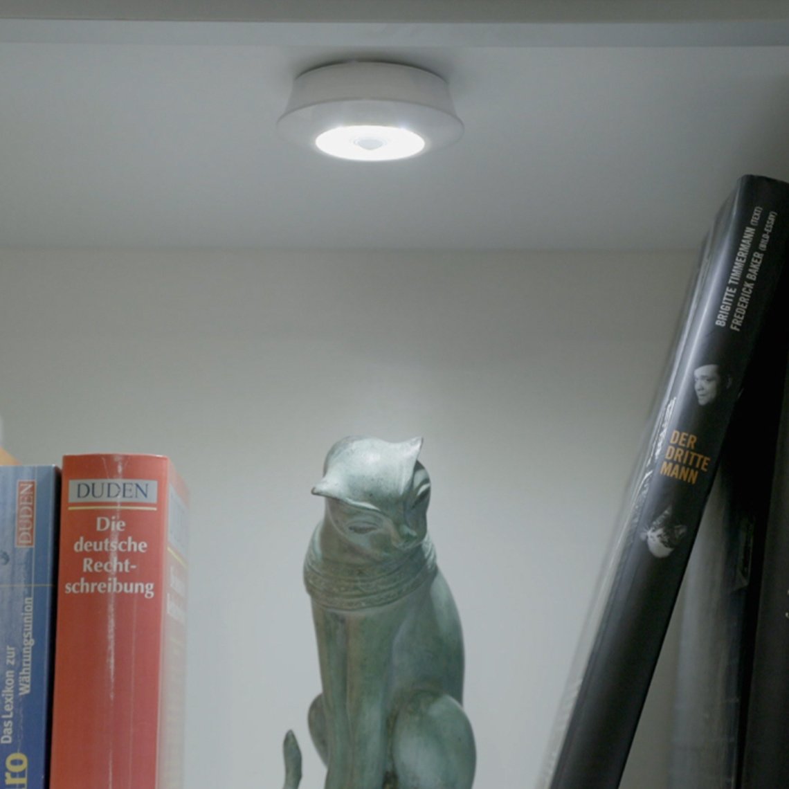 Lot de lampes LED HandyLUX pour plafond et mur - Installation sans fil - Détecteur de mouvement - Luminosité de 120 lumens - 4 pièces