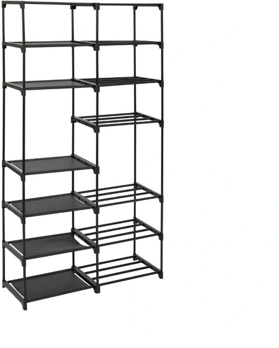 Étagère à chaussures modulaire à 8 étages pour 32 paires Five® - Noir - Facile à monter