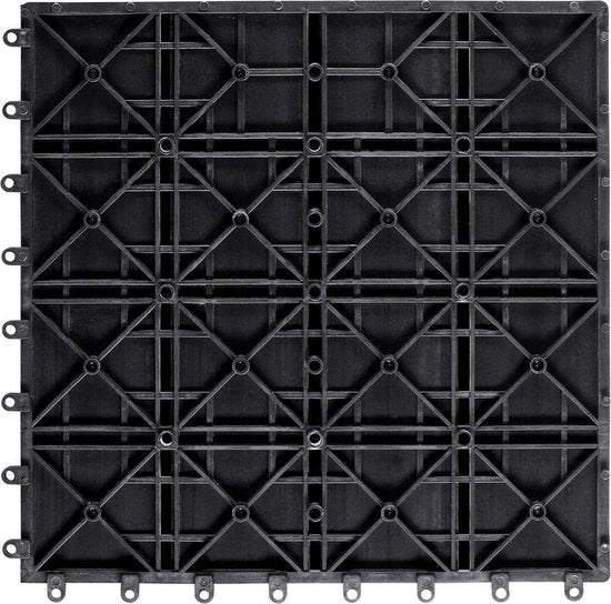 Dalles de terrasse en WPC - Système d'insertion classique 30x30cm - Anthracite