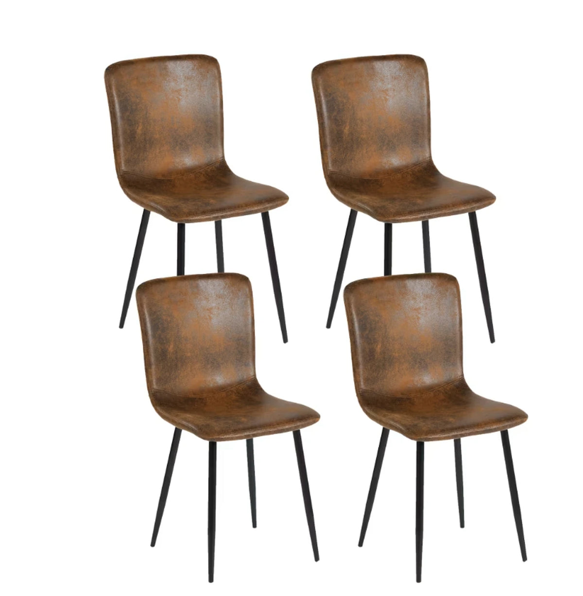 Ensemble de 4 chaises Urban Meuble - Chaises de salle à manger de luxe, gris, imitation fourrure - 44 x 54 x 87 cm