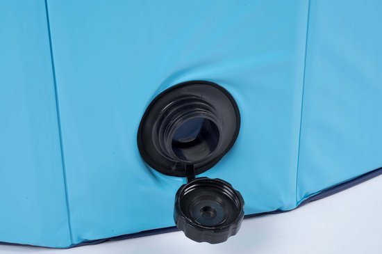 maxxpro Piscine pour chien - 160 x 30 CM - grandes races de chiens - Baignoire pour chien pliable - fond antidérapant - avec valve de vidange - bleu