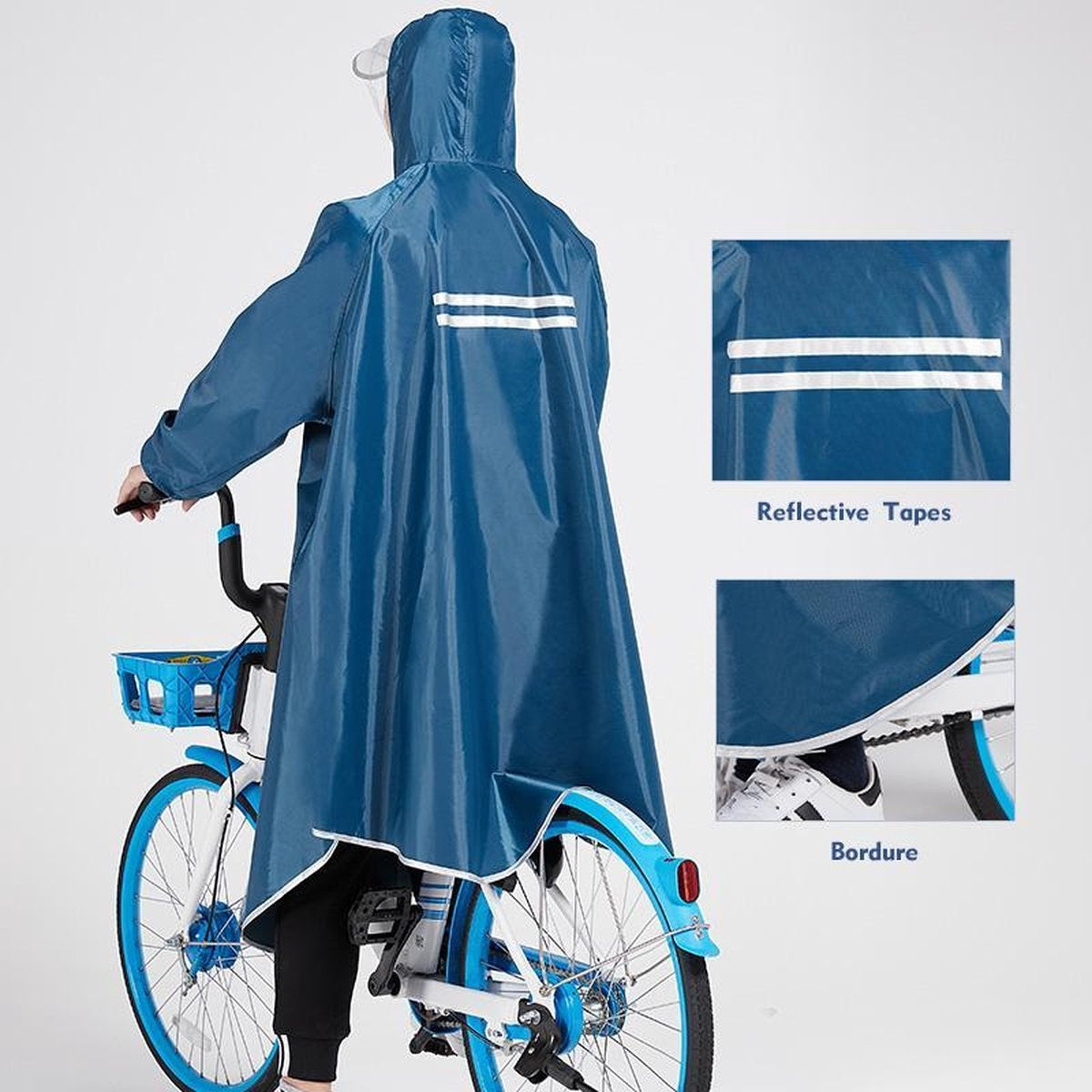 Fuegobird - Poncho Pluie - Vélo Randonnée Moto - Poncho Extérieur - Poncho Qualité - Taille unique - Unisexe Cyan