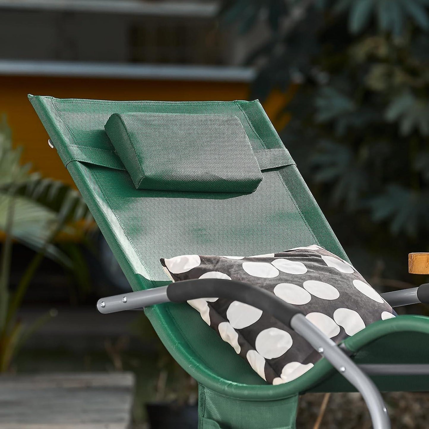 SoBuy - Chaise longue à bascule - Vert foncé - 150x63x83 cm