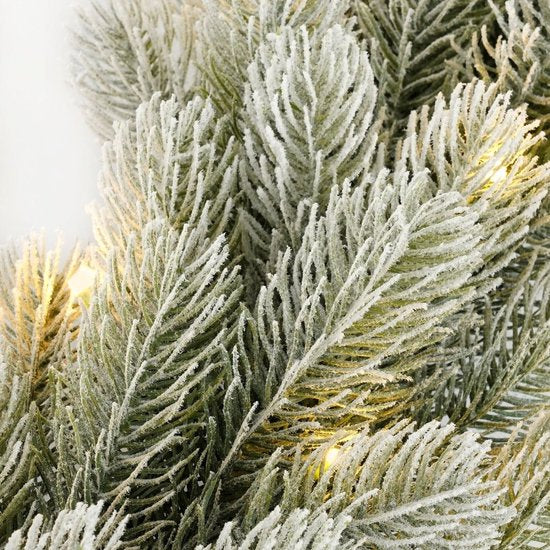 Black Box Trees Décorations de Noël Nagoya - Guirlande avec 40 ampoules LED blanc chaud et fonction minuterie - Guirlandes de Noël pour cheminée, escalier ou montant de porte - Vert givré - L 270 x Ø 20 cm