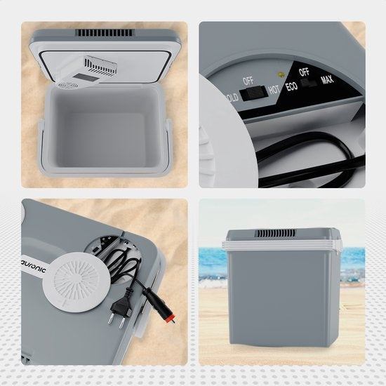 Glacière portative Auronic Electric - Froid ou Chaud - 25L - 12V et  240V - Gris