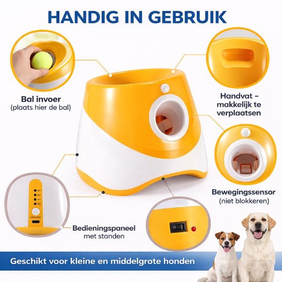 Lance-balles pour chien Ceruzo – Automatique – 6 balles – 3 distances – Rechargeable