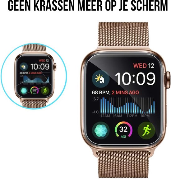Protecteur d'écran compatible avec l'Apple Watch Series 4 / 5 / 6 / SE - Protecteur d'écran 40 mm - Podec - Lot de 8
