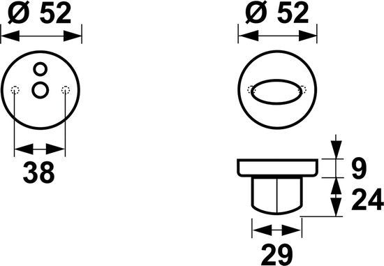 AXA 6220 Rosaces de portes intérieures Click round toilet F1 - 6220-40-11/E