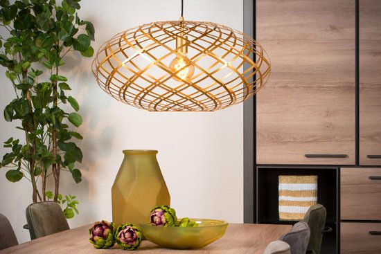 Lucide WOLFRAM - Suspension - Ø 65 cm - 1xE27 - Or mat / Laiton