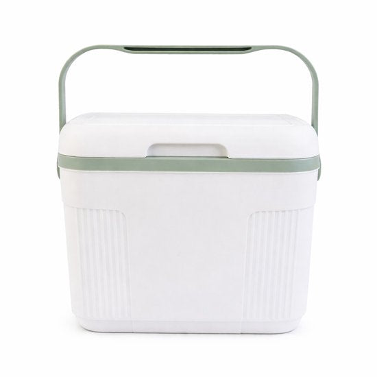 Glacière Ceruzo 10 L – Compacte – Élément réfrigérant intégré au couvercle – Glacière de camping – Blanc et vert