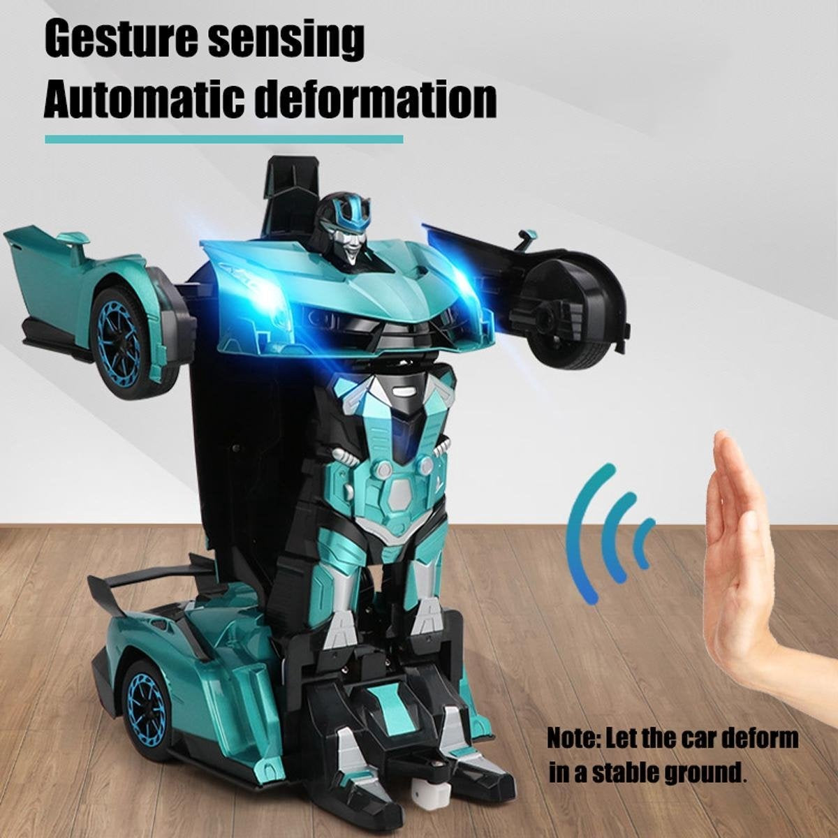 MEWAU 1:12 RC transforming car/robot - 2 in 1Afistance Controlled Car - Gesture perception - Toy Car - Black