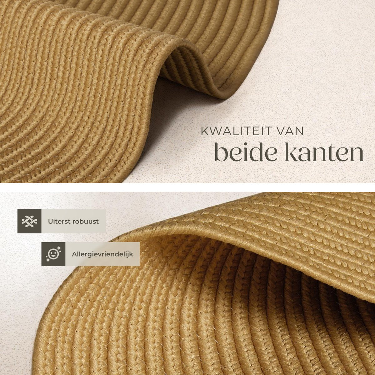 tectake® tapis tressé Raya - Ø 160 cm - aspect jute brun