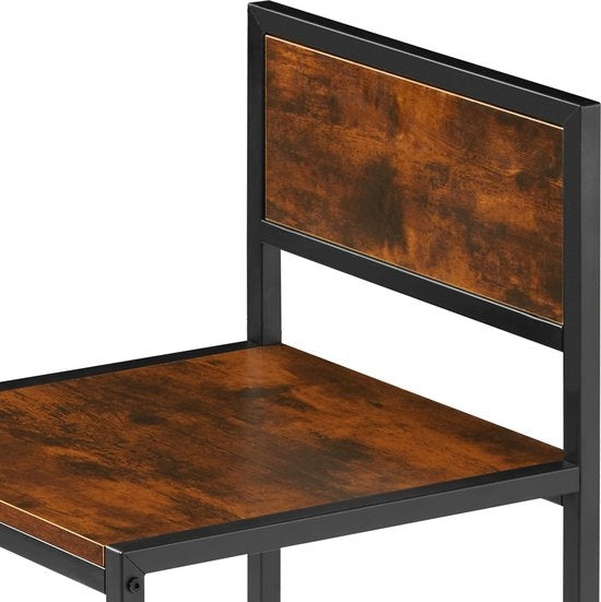 tectake® - Ensemble de sièges Milton - Ensemble de salle à manger - Rangement compact - industriel foncé - 404356