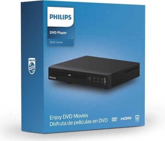 Lecteur DVD - Philips - (série 2000) avec support CD (compatible avec DivX Ultra, MPEG1, MPEG2, MPEG4) et HDMI - TAEP200/12 - Noir