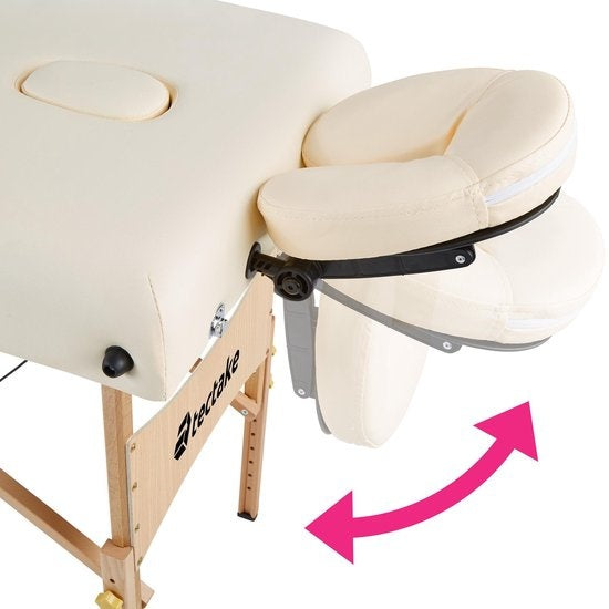 tectake® - Table de massage Table de traitement - matelas de 7,5 cm de haut + coussins roulants et sac de transport - divan de traitement - sac de rangement inclus - pliable