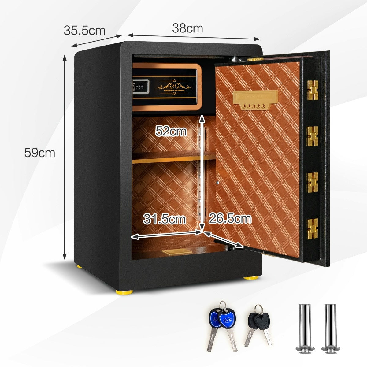 Coast Safe Tresor 42.5 L Coffre-fort pour armoire Stahl-Heimsafe avec clavier numérique et serrure à clé