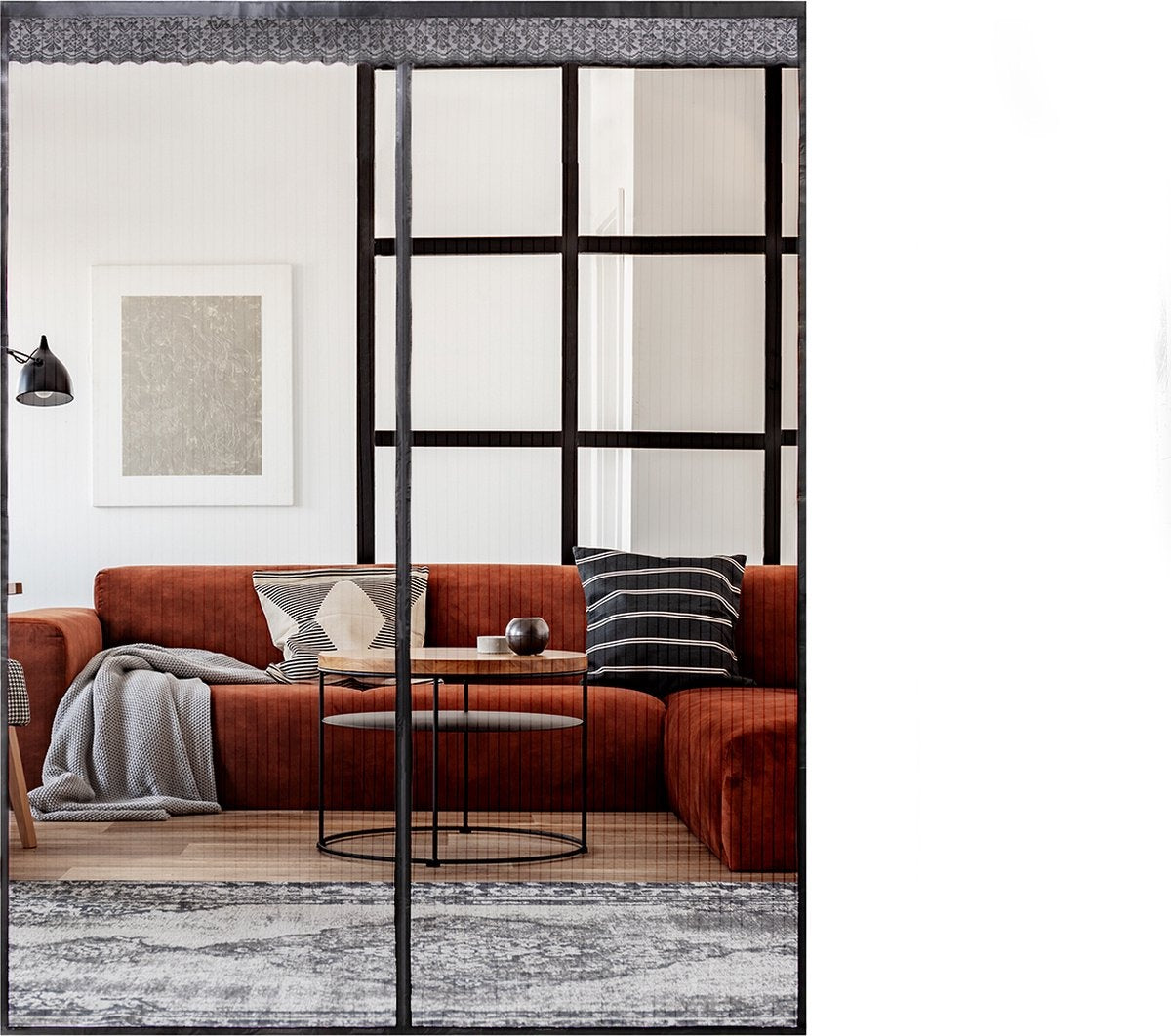 O'DADDY Deurgordijn Deluxe FIBER - Magnetisch Vliegengordijn - Voor Nieuwbouw en Standaard Deuren - Eenvoudige Installatie - Zwarte Hor - 184x230 cm