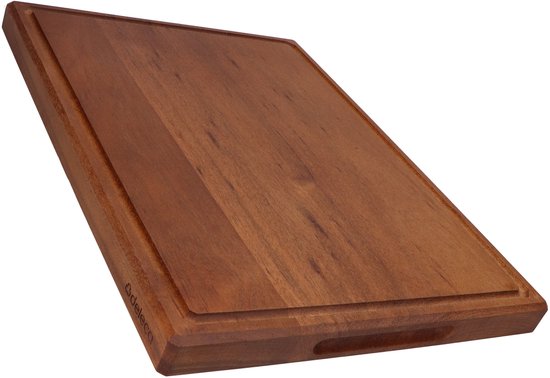 Deleca Planche à découper en bois de noyer - Double face avec poche à jus / poignées - Grande et épaisse planche à découper - Pour la cuisine, planche à découper durable, planche à servir, planche à fromage, planche à boissons, planche à tapas - Bois de n