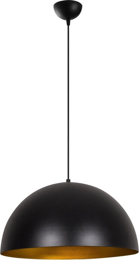 Lampe suspendue moderne noir et or 50 cm | Kante