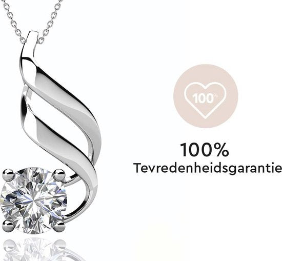 Yolora Collier pour femme avec pendentif en cristal Kalpa Camaka - Couleur argent - Plaqué or blanc 18K - Emballé - Cadeau de fête des mères