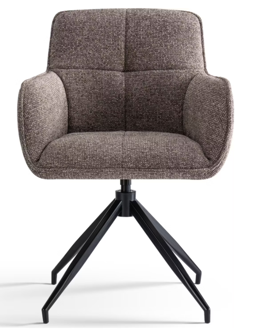 Criks Design Charly Chaise de salle à manger pivotante | Marron | 63 x 63 x 52 cm