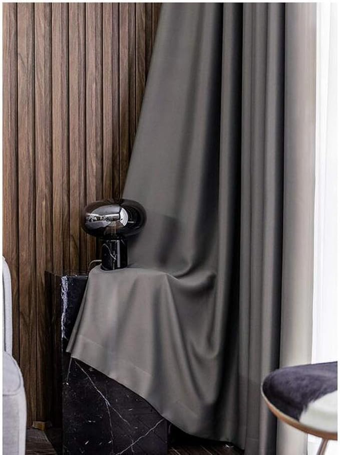 Home & Comfort Blackout Curtains - Rideau thermique occultant avec crochets pour salon - chambre d'enfant - chambre à coucher avec deux embrasses assorties - 150 x 250 cm - Gris argenté