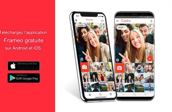 Cadre photo numérique XL - Denver - Écran tactile IPS 15,6 pouces - Full HD - Application Frameo - 16 Go - Noir