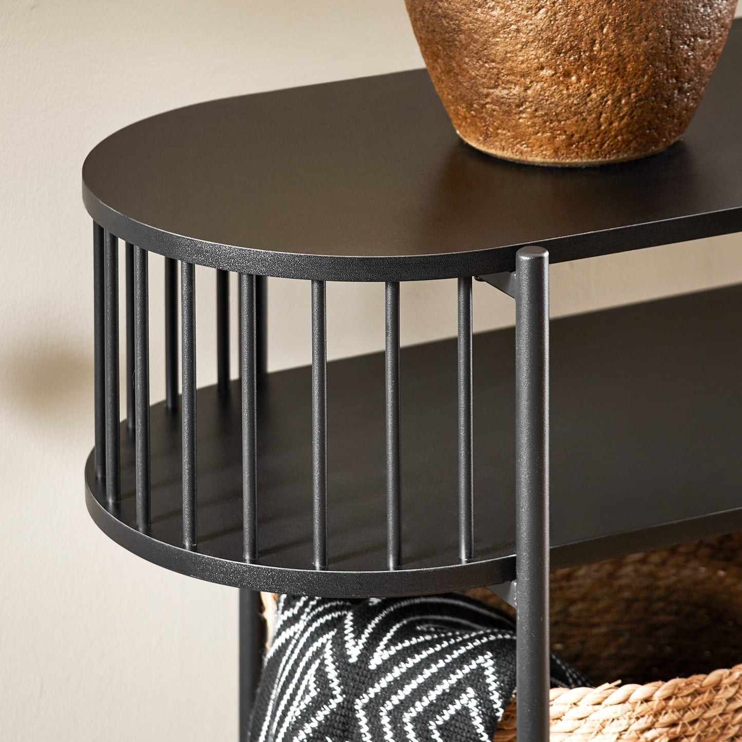 SoBuy Table console - Avec 3 niveaux - max 75 kg - 110 x 39 x 76 cm - Noir