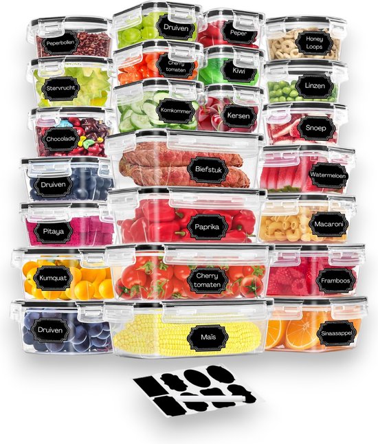 TidyHome® Barquettes de conservation des aliments - Lot de 24 pièces - Dimensions des notes ! - Récipients pour la préparation des repas - Convient pour le micro-ondes, le congélateur et le lave-vaisselle - Récipients pour le réfrigérateur - Récipients de
