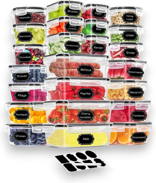TidyHome® Barquettes de conservation des aliments - Lot de 24 pièces - Dimensions des notes ! - Récipients pour la préparation des repas - Convient pour le micro-ondes, le congélateur et le lave-vaisselle - Récipients pour le réfrigérateur - Récipients de