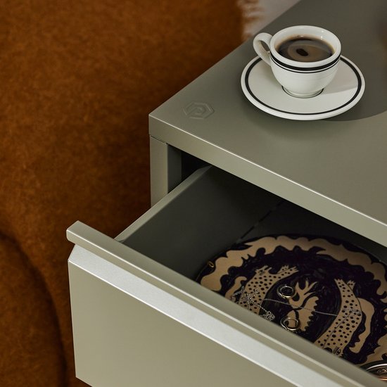 Table de chevet Popstrukt Bon Bon - Gris mousse (vert)