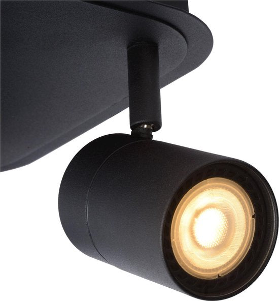 Lucide LENNERT - Spot de plafond (lampe de plafond) pour salle de bains - LED à intensité variable - GU10 - 4 x 5 W, 3000 K - IP44 - Noir