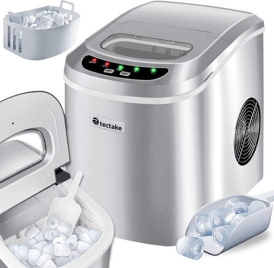 Tectake 400474 - Machine à glaçons - Argent