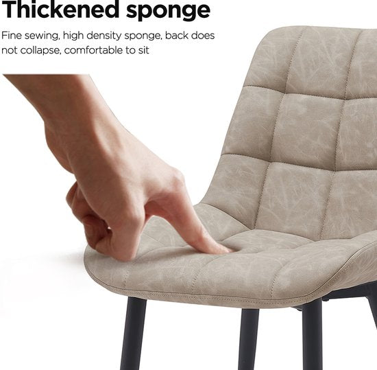 Chaise de salle à manger VVD - beige - noir - châssis en métal - industriel - set of 2