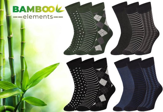 Bamboo Elements - Chaussettes en bambou pour hommes - Chaussettes pour femmes - 12 paires - 39-42 - Mode - Chaussettes longues - Chaussettes pour hommes - Chaussettes pour femmes - Anti-transpiration - Durables