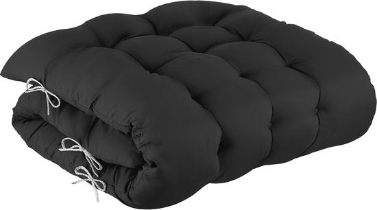 tectake® Chaise longue pliable avec parasol - Chaise de jardin avec table - Porte-gobelet - Réglable à l'infini - Pour balcon, camping ou jardin - Chaise de relaxation avec coussin extra épais - Chaise de plage - Chaise longue - Diverses couleurs - Noir