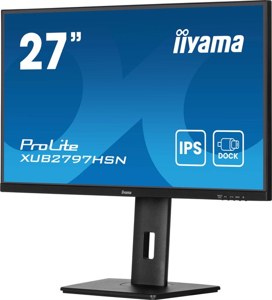 iiyama ProLite XUB2797HSN-B2 - 27 pouces - Full HD - IPS - Hub USB (4 ports) - Réglable - Station d'accueil USB-C