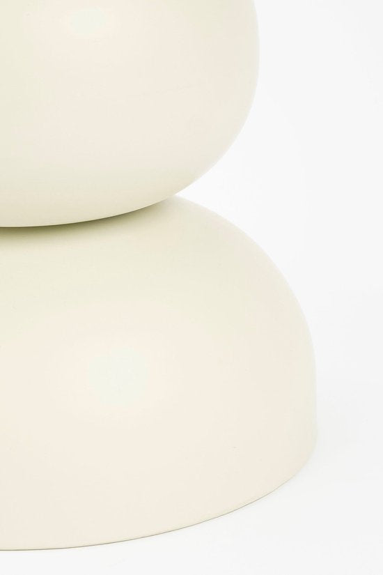 Mica Decorations Table d'appoint Luna - H46 x Ø32 cm - Fer - Blanc cassé